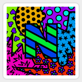 Alphabet Series - Letter N - Bright and Bold Initial Letters Sticker